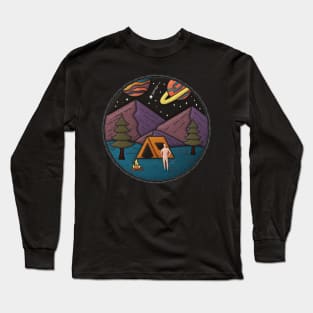 Solo Camping Midlife Merit Badge Long Sleeve T-Shirt